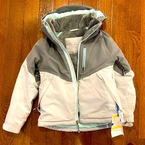 Gray girls lined ski coat